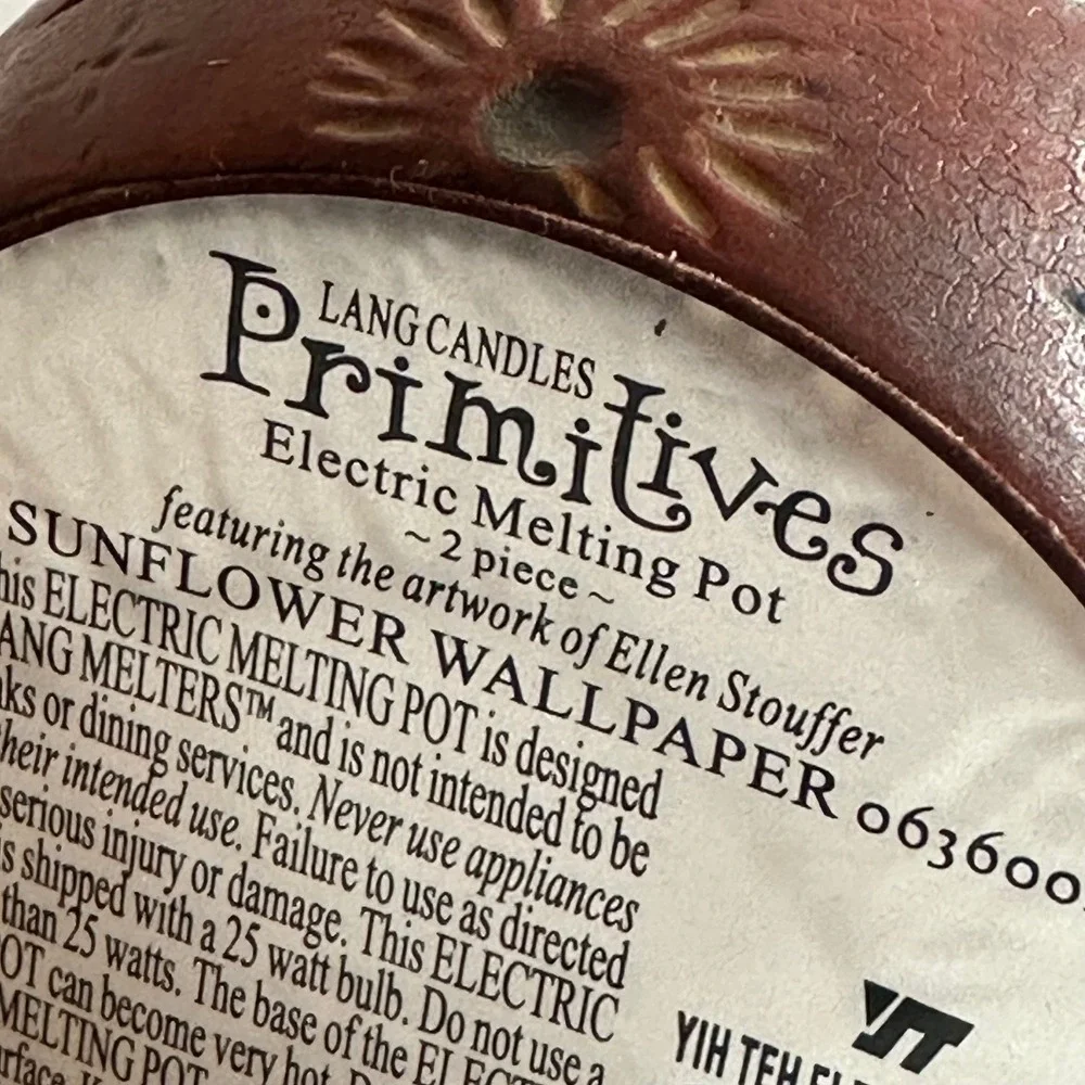 Lang Candles Primitives Electric Melting Pot Brown Excellent Sunflower 0636002